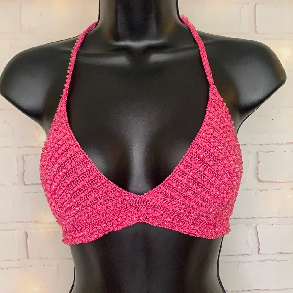 💖Handmade Crocheted Beaded Bikini Top
